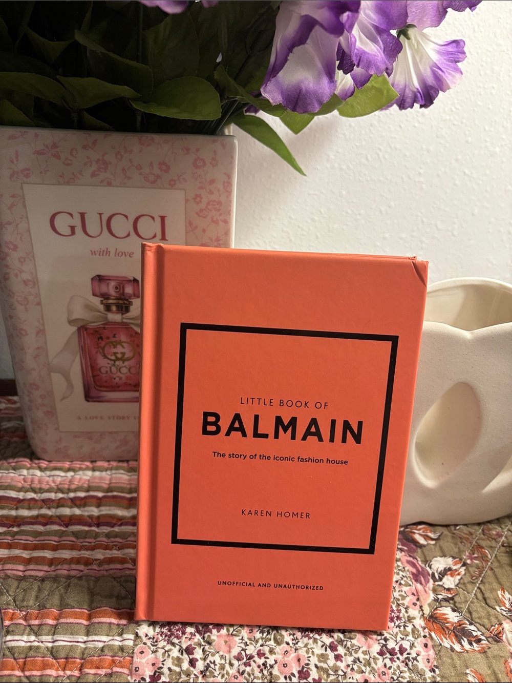 Balmain Coral-Orange Hardcover Little Book NEW